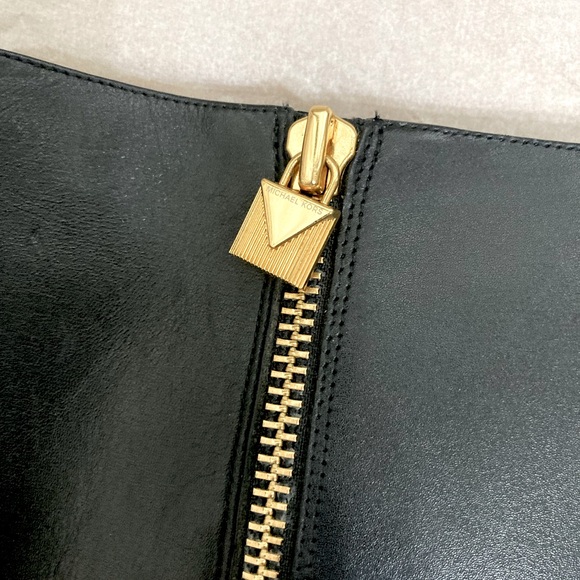 Michael Kors Margaret Tall Wide Shaft Leather Boots with Gold Lock Zipper NWOT - Picture 15 of 16